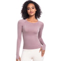 New women's quick-dry long sleeve activewear top - seamless, breathable, one-piece design for running, fitness, and yoga - perfect for cross-border e-commerce in europe and the us