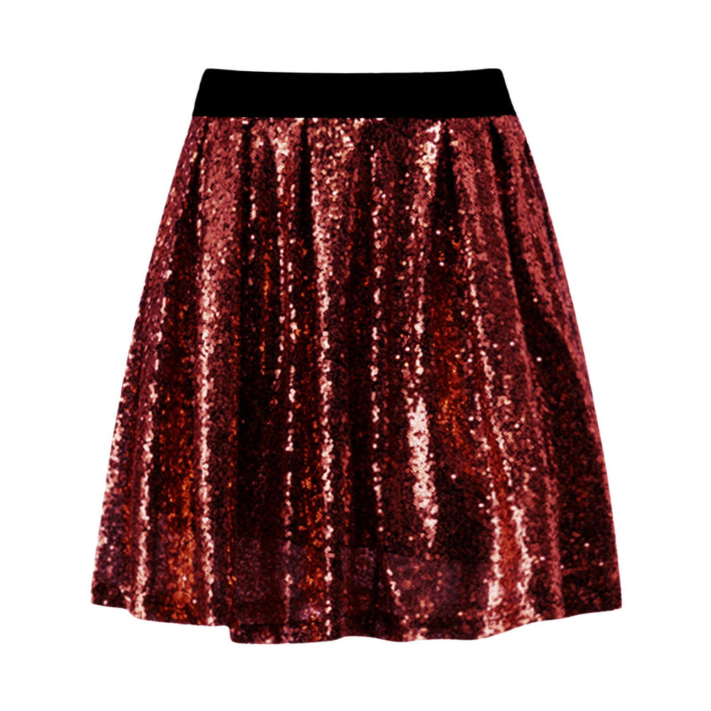 new european and american style sparkly high-waisted slimming pleated skirt with sequins and elastic waistband for women - perfect for cross-border e-commerce on  and