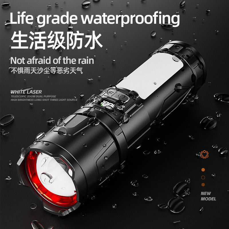 Cross-border new multi-functional charging flashlight convenient flashlight super bright aluminum alloy long battery life long-range flashlight strong light