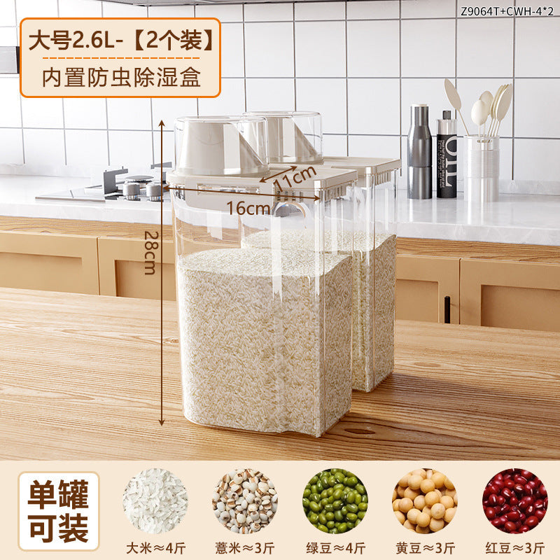 Grain storage box food grade for home kitchen noodles flour beans rice bucket food grade sealed storage