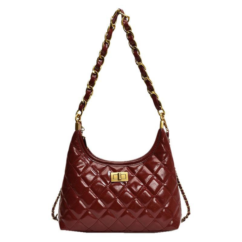 Rhombus embroidery thread small bag women's 2025 new autumn and winter versatile messenger bag fashion one shoulder underarm dumpling bag