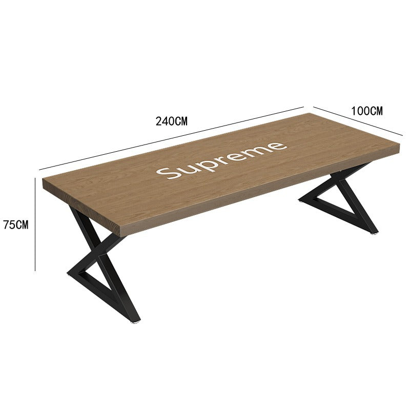 American restaurant retro solid wood dining table and chair combination creative cafe industrial style loft casual wrought iron table and chair