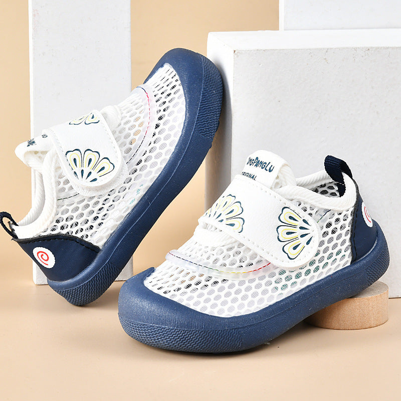 Baby sandals for boys, summer first walker shoes, 0-1-2 years old infant anti-slip soft sole mesh shoes for babies and toddlers, baby girl shoes