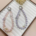 Women's mobile phone chain creative insfashion mobile phone pendant diy handmade pearl crystal rhinestone double chain lanyard new arrival