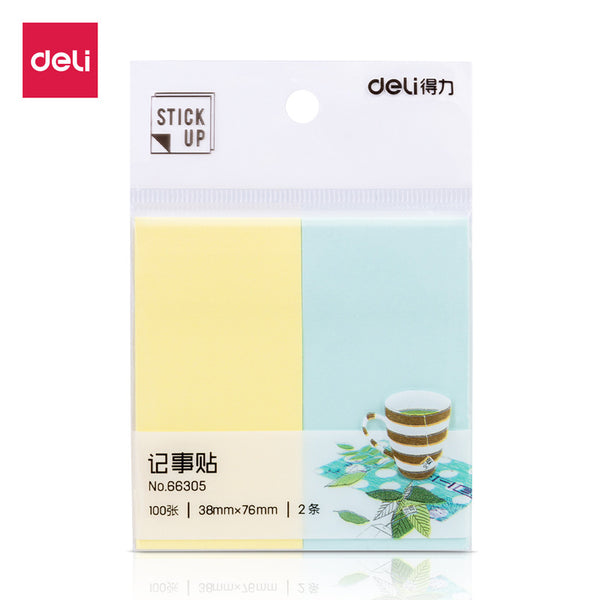 Deli 66305 Post-it notes Color sticky notes Classified index stickers Square note stickers 2 sticky notes 76 * 38