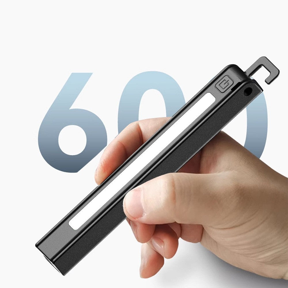 Cross-border new three-light source magnetic folding work light USB charging screen display with ruler LED maintenance flashlight