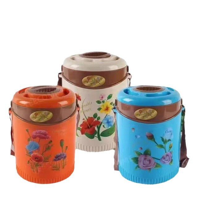 Factory direct sales cross-border exclusive fresh-keeping lunch box thermal insulation bucket thermal insulation bucket kitchen stainless steel fresh-keeping tableware three-piece set