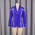 European and american mid-length beaded blazer - stylish sequin slim-fit banquet suit jacket