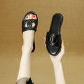pig nose outdoor wear cut outflats slippers women's summer plaid sandals half slippers new arrival