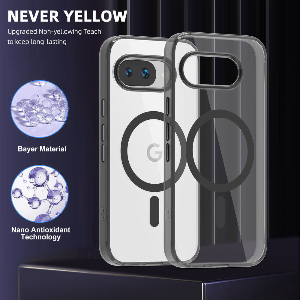ice color magnetic suction suitable for google 9a charging mobile phone case pixel10 ice mist semi-transparent anti-fall cross-border case
