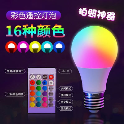 Led color-changing remote control light bulb - e27 screw base - perfect for home decor, ambiance, and nightlight (nursing friendly)