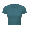 New spr ribbed high-stretch shaping workout yoga top - slim fit, figure-flattering, short sleeve activewear for women (ds371)