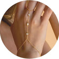 European and american cross-border millet beads rice beads bracelet zircon pearl ring chain finger chain jewelry bracelet