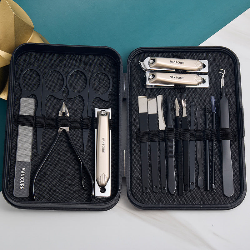 Stainless steel manicure pedicure knife manicure beauty tools complete set of nail tips eagle mouth pliers nail scissors suit wholesale customized