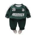 Korean style new autumn/winter fashion casual patchwork letter long sleeve two-piece set - trendy and cool boys' casual long sleeve outfit