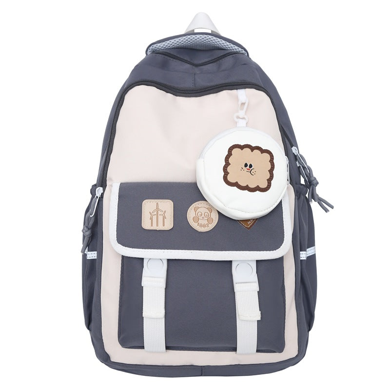 Backpack new simple and cute campus style student backpack high value lightweight large capacity backpack