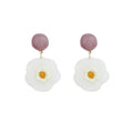 Luxury transparent floral earrings for women - unique, slimming, and statement-making round face earrings - fresh summer studs