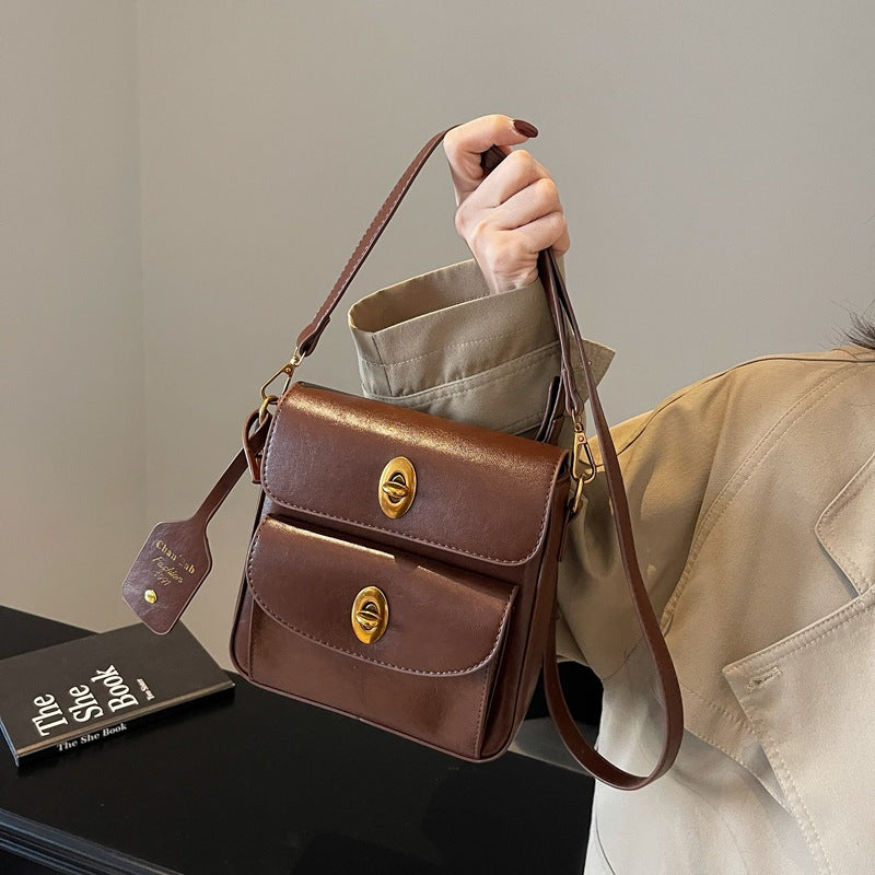 Fashion trend multi-pocket small square bag women's bag 2025 new Korean version niche simple shoulder bag casual messenger bag