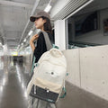 Backpack girl's friend: fresh, japanese-style school backpack - large capacity, cute color block design for middle and high school students