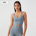 Fixed breast pad vest style sports bra naked shaping yoga intimatesu-shaped back fitness topsag001