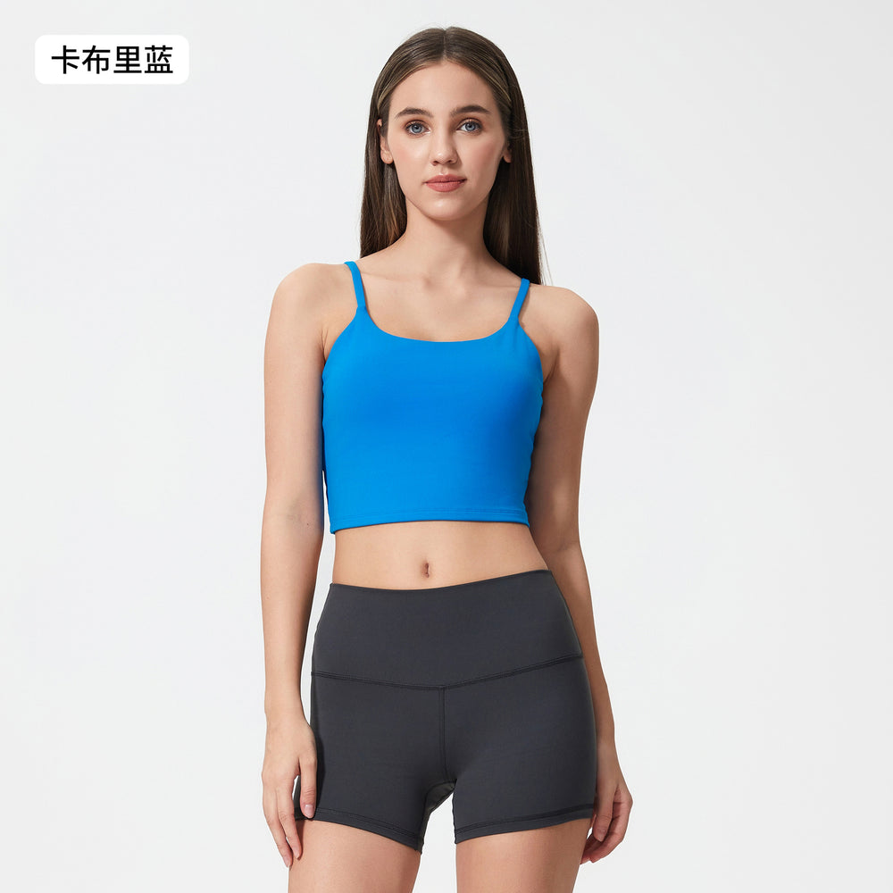 New women's yoga top - sports bra with padded cups, spaghetti straps, and beautiful back design - fitness tank top, yoga vest c5238