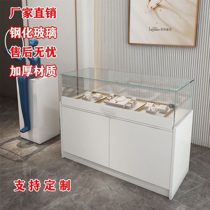 Jewelry Exhibition Counter Museum Glass Display Cabinet Jade Cultural Relics Display Stand Commercial Sample Display Cabinet