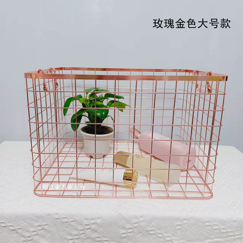 Dirty clothes basket, desktop storage basket, wrought iron storage basket, Nordic ins storage basket, sorting storage basket, sundries storage frame