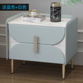 Solid wood cabinet with 50cm rock slab top, light blue + white