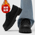 Derby cotton shoes 2025 new arrivalwinterlow anklebootsmenheattechretroworkwearthick solesuedefleece-lined leather shoes
