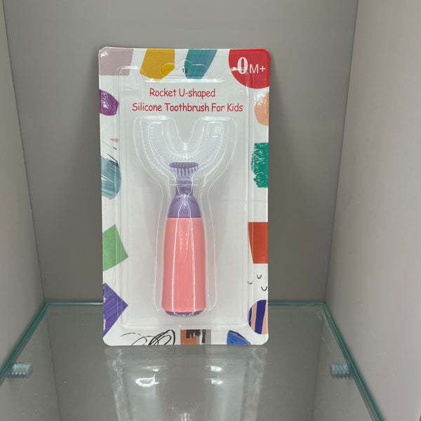 English card new manual children's u-shaped toothbrush silicone toothbrush soft-bristled oral cleaning u-shaped silicone manual