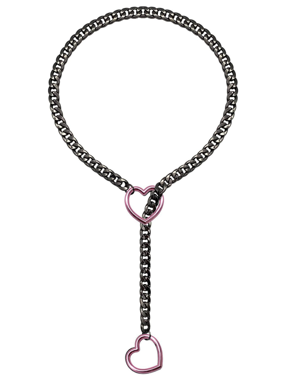 Amazon wide light luxury style y-ring slider chain stainless steel necklace handmade punk cuban chain necklace