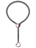 Black chain pink love 8mm63cm