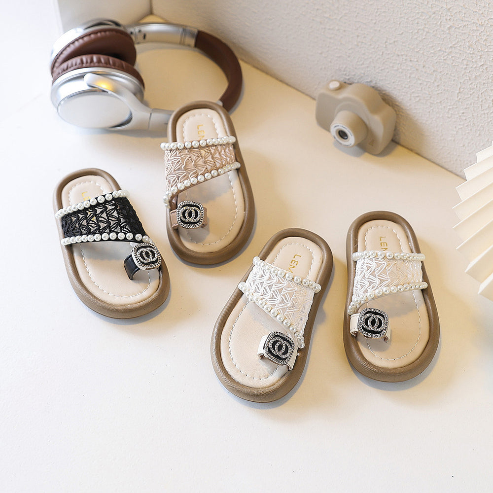 Ready-to-ship boys' soft cork fashion sandals, kids' sandals, flip-flops, flat closed-toe slides, slip-on mules