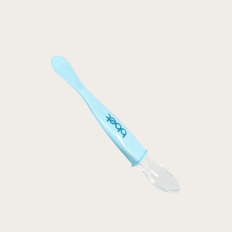 Baby spoon - soft silicone feeding spoon for infants, double-ended design, newborn learning to eat, feeding, baby food, customizable tableware for children