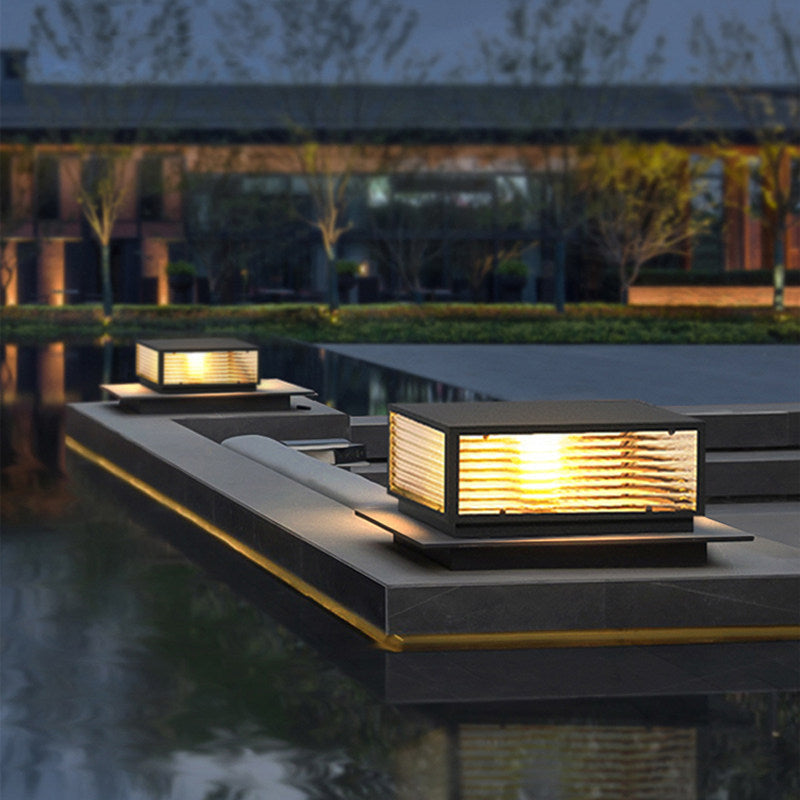 Qy solar outdoor post cap light waterproof villa courtyard lamp modern minimalist fence light front door pillar lamp post light