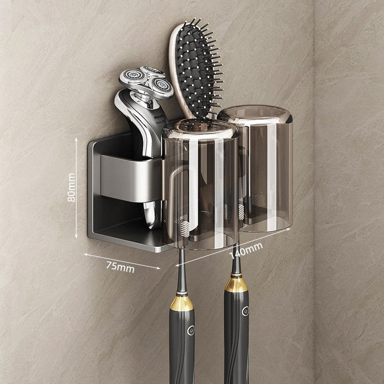 Bathroom cosmetic storage rack hair dryer holder bathroom gun gray wall-mounted paper towel storage rack hair dryer