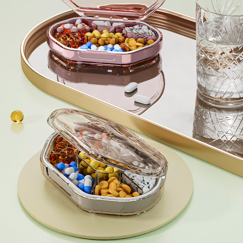 Portable carry-on small medicine box ins wind mini seven-day compartment medicine box, food-grade household medicine box