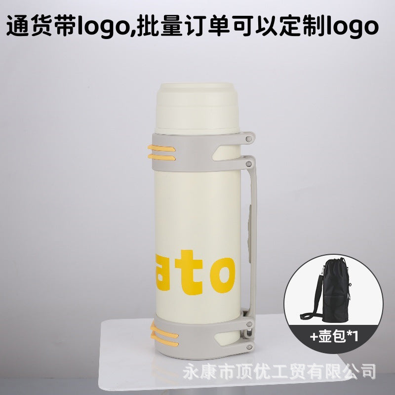 Large capacity stainless steel travel kettle 304 outdoor sports insulated hot and cold water bottle household thermos advertising gift