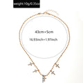 Multi-layered brick cross necklace wholesale cross-border fashion all-match accessories for women niche high-end simple clavicle chain