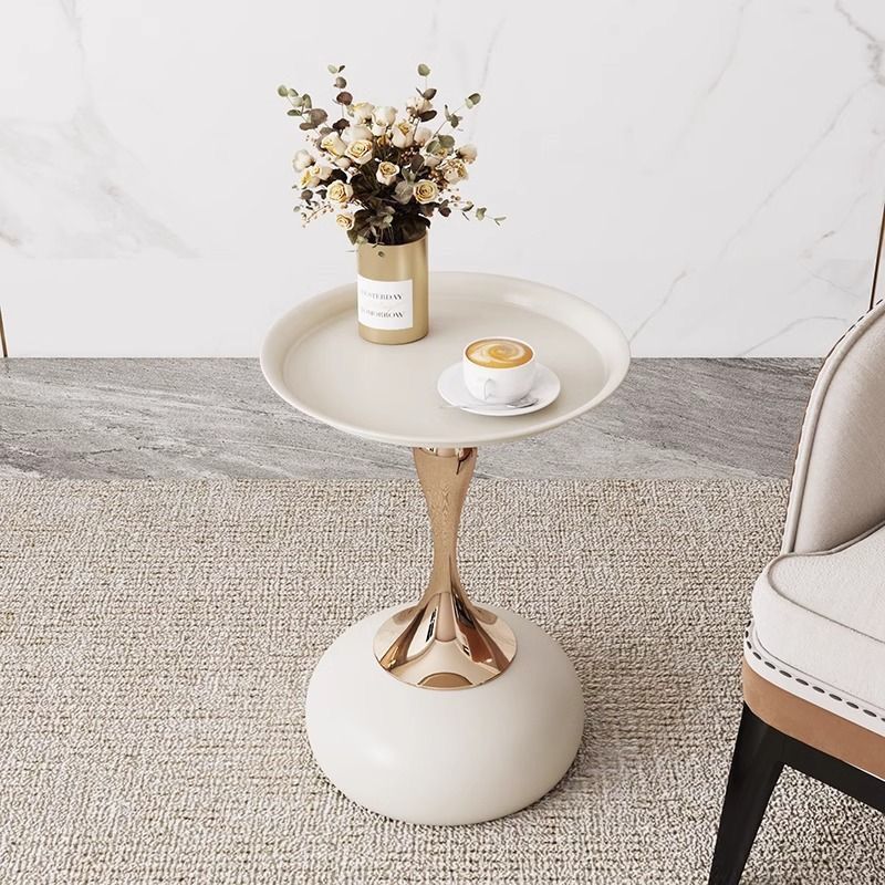 European style iron side table small apartment for home living room sofa side small waist french coffee table bedroom bedside small round table
