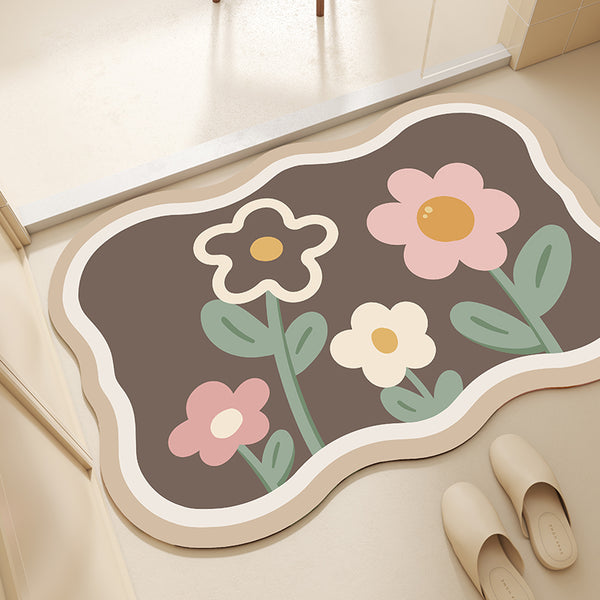 Diatom mud soft floor mat bathroom quick drying toilet door foot mat water absorption non-slip toilet toilet small carpet