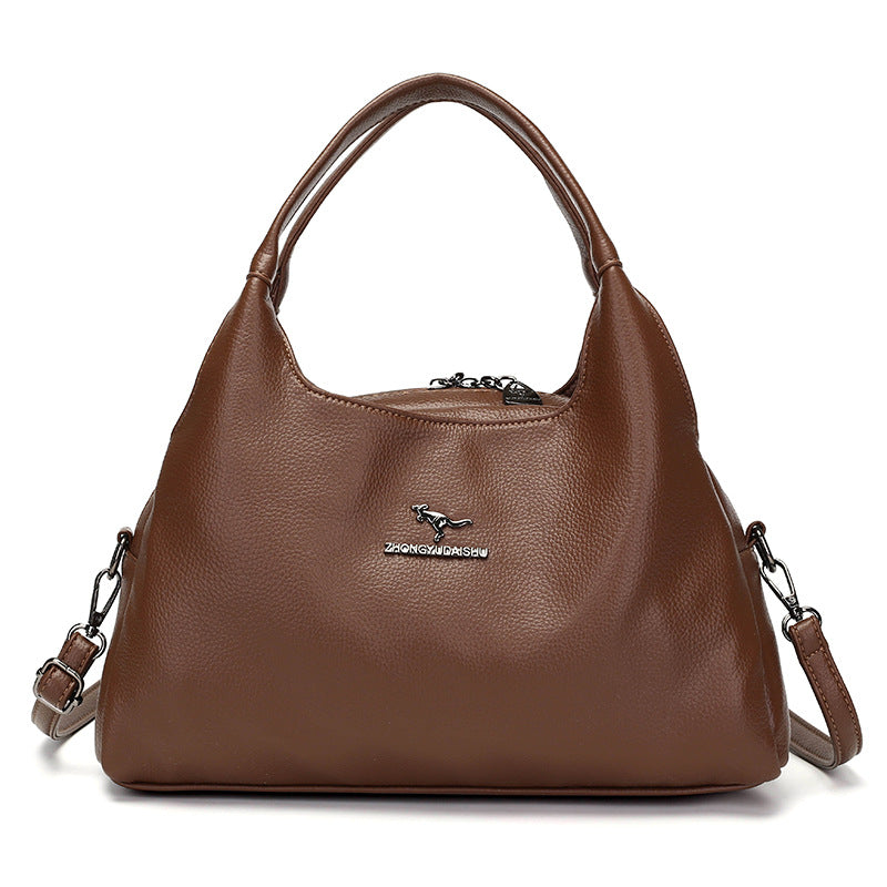 New arrival cross-border shoulder bag pure color large capacity casualeasiest for match crossbody bag classy pure color lychee pattern ladieswear bag
