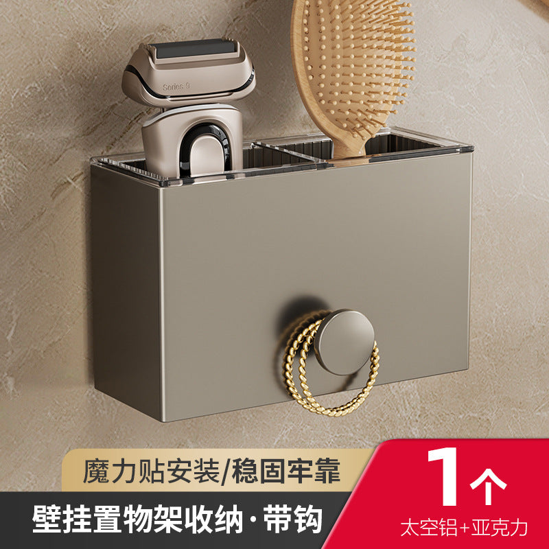 Gun Ash Toilet Shelf No Punching Comb Toothbrush Paste Storage Box Wall Hanging Bathroom Toilet Wash Table Hanger