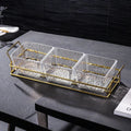 [3-compartment fruit plate with transparent water ripples] + iron frame, thickened plastic