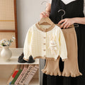 Girls' knit sweater jacket & pants set - new  cartoon bunny design
