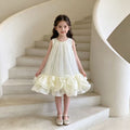 Girls' princess dress summer collection : new children's luxury high-end formal dress, girls' mesh vest dress