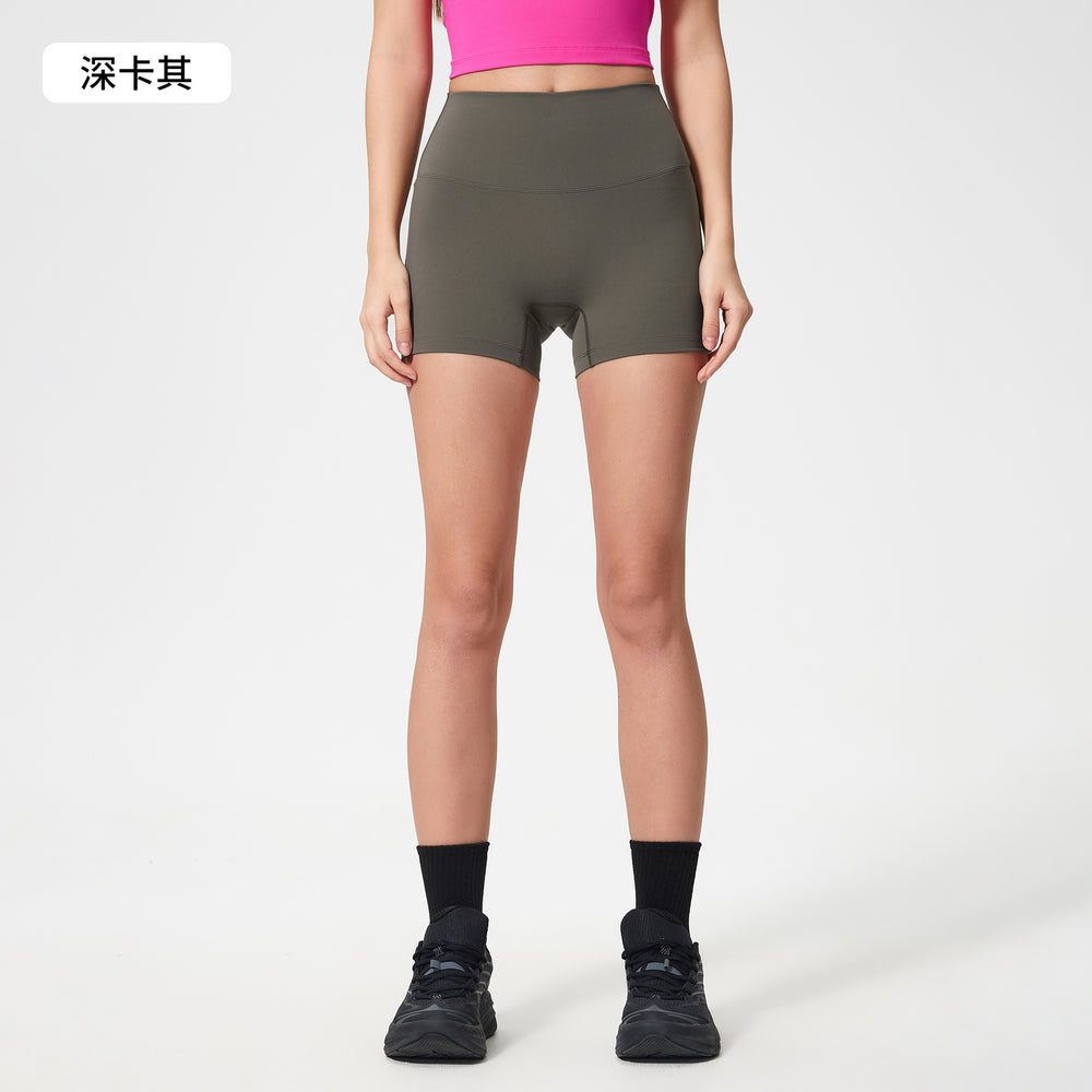 Spring/summer new women's seamless yoga shorts - double-sided brushed training running sports 3/4 length hot pants s2046