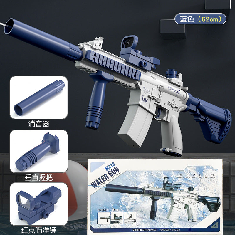 M416 electric water gun - kids' rechargeable automatic water blaster - high capacity, handheld outdoor summer toy for boys