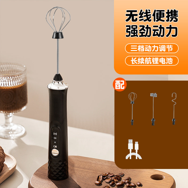 Wholesale wireless mini electric milk frother, handheld automatic egg beater & cream whisk for home use