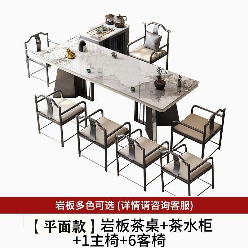 New chinoiserie luxury stone slate tea table table modern tea table and chair combination casualaccessible luxury office large board table tea making table